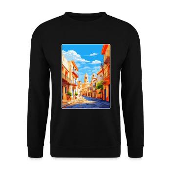 Alicante Spanien Vintage Reiseplakat Souvenir WPA - Unisex Pullover - Schwarz - Vorne - Alina (178cm) & Michal (187cm)