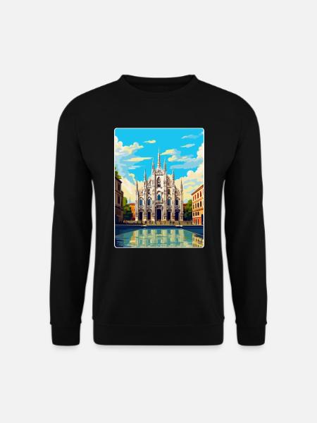 Mailand Italien Vintage Reiseplakat WPA Kunst Souvenir - Unisex Pullover - Schwarz