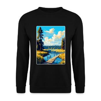 Bory Tucholskie Poland Vintage Travel Poster WPA - Unisex Sweatshirt - black - Front - Alina (178cm) & Michal (187cm)