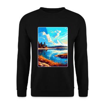 Warta Mouth Poland Vintage Travel Poster Souvenir - Unisex Sweatshirt - black - Front - Alina (178cm) & Michal (187cm)