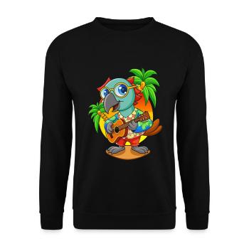 Drôle de perroquet d’été plage lunettes de soleil hawaïenne - Sweat-shirt Unisexe - noir - Devant - Alina (178cm) & Michal (187cm)