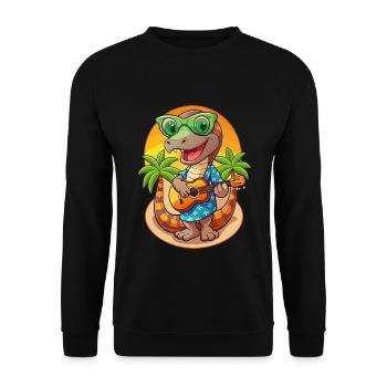 Drôle Serpent Dessin Animé Plage D’été Lunettes De Soleil Guitare - Sweat-shirt Unisexe - noir - Devant - Alina (178cm) & Michal (187cm)