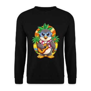 Lustige Pinguin Cartoon Sommer Strand Sonnenbrille - Unisex Pullover - Schwarz - Vorne - Alina (178cm) & Michal (187cm)