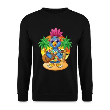 Lustige Pfau Cartoon Sommer Strand Sonnenbrille - Unisex Pullover - Schwarz - Vorne - Alina (178cm) & Michal (187cm)
