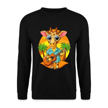 Lustige Giraffe Cartoon Sommer Strand Sonnenbrille - Unisex Pullover - Schwarz - Vorne - Alina (178cm) & Michal (187cm)