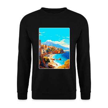 Crète Grèce Affiche de voyage vintage WPA Souvenir - Sweat-shirt Unisexe - noir - Devant - Alina (178cm) & Michal (187cm)