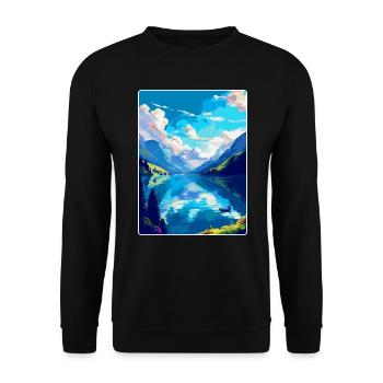 Vierwaldstättersee Schweiz Vintage Reiseplakat WPA - Unisex Pullover - Schwarz - Vorne - Alina (178cm) & Michal (187cm)