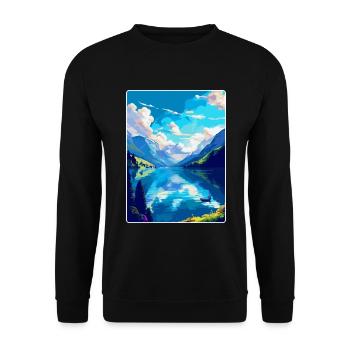 Lac des Quatre-Cantons, Suisse, Affiche de voyage vintage WPA - Sweat-shirt Unisexe - noir - Devant - Alina (178cm) & Michal (187cm)