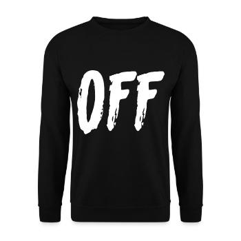 Off Brush Typography - Unisex Pullover - Schwarz - Vorne - Alina (178cm) & Michal (187cm)