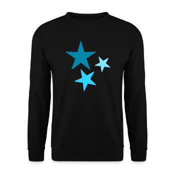 STERN. STERN. STERNE. FEST. JAHRESTAG. WEIHNACHTEN - Unisex Pullover - Schwarz - Vorne - Alina (178cm) & Michal (187cm)
