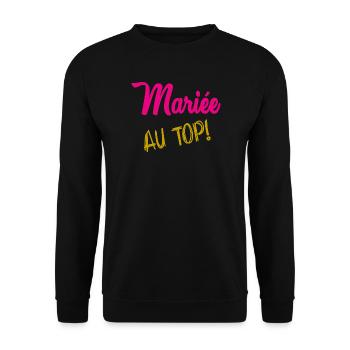 ICH KANN NICHT, ICH BIN VERHEIRATET - Unisex Pullover - Schwarz - Vorne - Alina (178cm) & Michal (187cm)