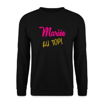 ICH KANN NICHT, ICH BIN VERHEIRATET - Unisex Pullover - Schwarz - Vorne - Alina (178cm) & Michal (187cm)