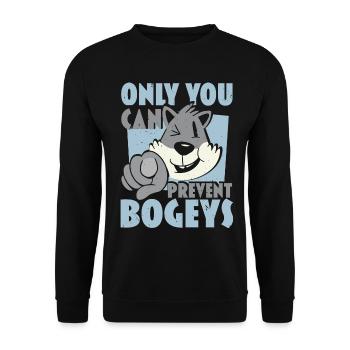 Nur du kannst die Bogeys verhindern Disc Golf Frol - Unisex Pullover - Schwarz - Vorne - Alina (178cm) & Michal (187cm)