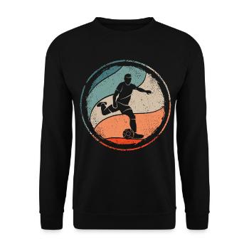 Fußballer Fußball Spieler Retro Fußballspieler - Unisex Pullover - Schwarz - Vorne - Alina (178cm) & Michal (187cm)