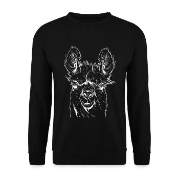 Dessin au trait lama alpaga - Sweat-shirt Unisexe - noir - Devant - Alina (178cm) & Michal (187cm)