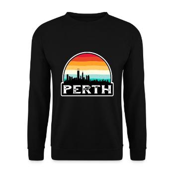 Perth Australien Flagge Skyline Reise-Souvenir - Unisex Pullover - Schwarz - Vorne - Alina (178cm) & Michal (187cm)