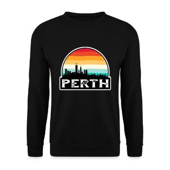 Perth Australien Flagge Skyline Reise-Souvenir - Unisex Pullover - Schwarz - Vorne - Alina (178cm) & Michal (187cm)