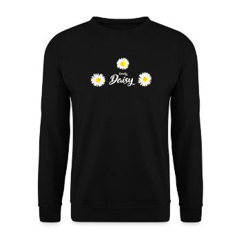 Gänseblümchen Gänseblume Frühling - Unisex Pullover - Schwarz - Vorne - Alina (178cm) & Michal (187cm)