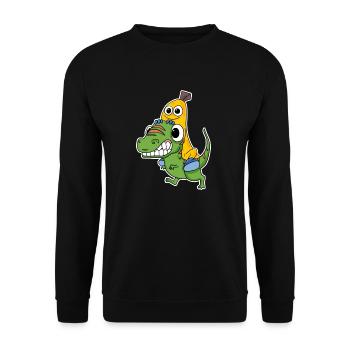 Mauvais dinosaure et jolie banane - Sweat-shirt Unisexe - noir - Devant - Alina (178cm) & Michal (187cm)