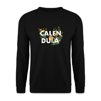 Blumenmotiv für Garten-& Naturliebhaber - Unisex Pullover - Schwarz - Vorne - Alina (178cm) & Michal (187cm)