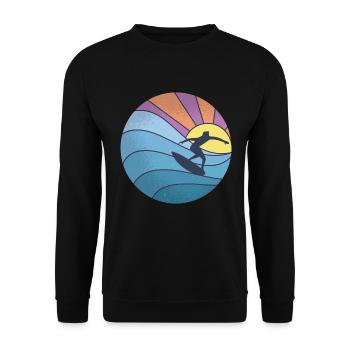 Sonne Meer Wellenreiten - Unisex Pullover - Schwarz - Vorne - Alina (178cm) & Michal (187cm)