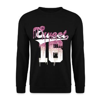 SWEET 16 FINALLY 16TH BIRTHDAY - Unisex Sweatshirt - black - Front - Alina (178cm) & Michal (187cm)