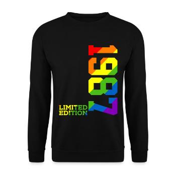 FIERTÉ QUEER IREN-CIEL 39E ANNIVERSAIRE DE L’ENVERGURE LGBTQ 1987 - Sweat-shirt Unisexe - noir - Devant - Alina (178cm) & Michal (187cm)