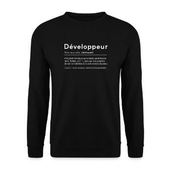 Codeur Polyglotte et Humour Technique - Sweat-shirt Unisexe - noir - Devant - Alina (178cm) & Michal (187cm)