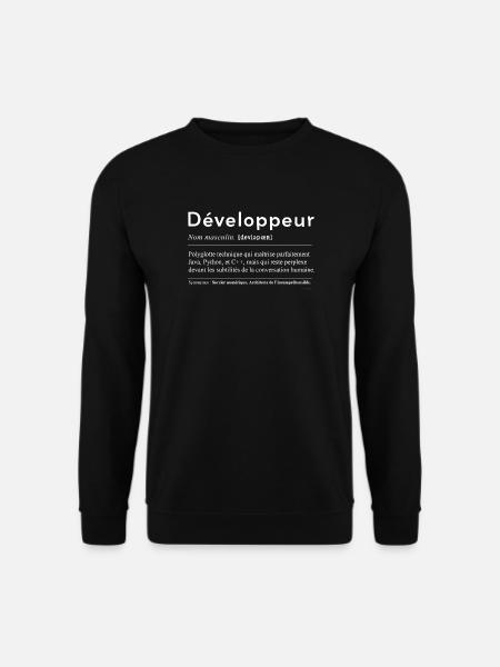 Codeur Polyglotte et Humour Technique - Sweat-shirt Unisexe - noir