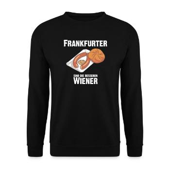 Frankfurter sind die besseren Wiener Würstchen - Unisex Pullover - Schwarz - Vorne - Alina (178cm) & Michal (187cm)