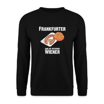 Frankfurter sind die besseren Wiener Würstchen - Unisex Pullover - Schwarz - Vorne - Alina (178cm) & Michal (187cm)