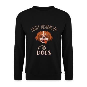 Easily Distracted By Dogs - Unisex Sweatshirt - black - Front - Alina (178cm) & Michal (187cm)