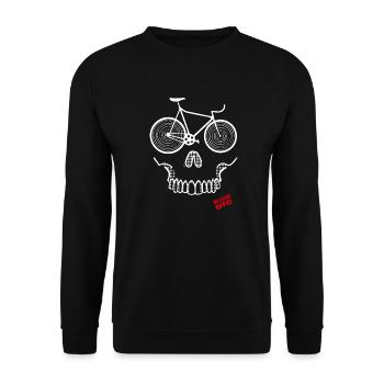 skull cyclist dark - Unisex Pullover - Schwarz - Vorne - Alina (178cm) & Michal (187cm)