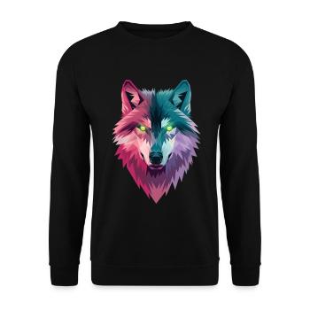Geisterwolf - Unisex Pullover - Schwarz - Vorne - Alina (178cm) & Michal (187cm)