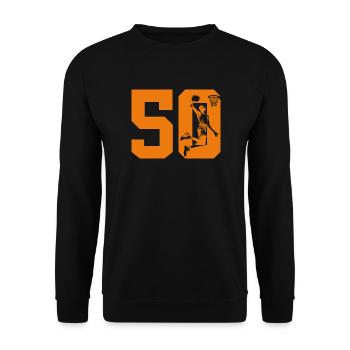 NUMBER 50 BASKETBALL 50TH BIRTHDAY - Unisex Sweatshirt - black - Front - Alina (178cm) & Michal (187cm)