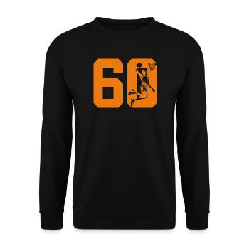 NUMMER 60 BASKETBALL 60. GEBURTSTAG - Unisex Pullover - Schwarz - Vorne - Alina (178cm) & Michal (187cm)