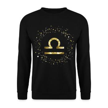 Waage Sternzeichen - Unisex Pullover - Schwarz - Vorne - Alina (178cm) & Michal (187cm)