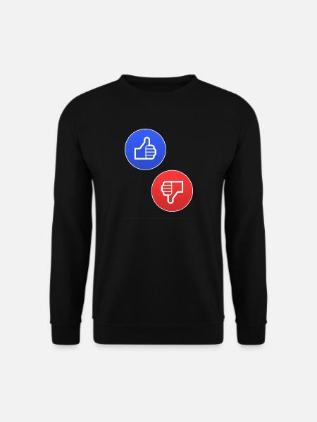Kontrast-Daumen Hoch/Runter Symbole - Unisex Pullover - Schwarz