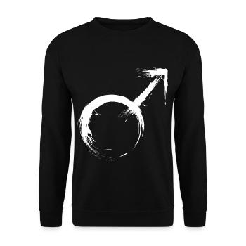 Männliches Geschlechtssymbol Symbol Vektor - Unisex Pullover - Schwarz - Vorne - Alina (178cm) & Michal (187cm)