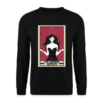 Die Göttin Hectate Tarotkarte Wahrsagerei - Unisex Pullover - Schwarz - Vorne - Alina (178cm) & Michal (187cm)