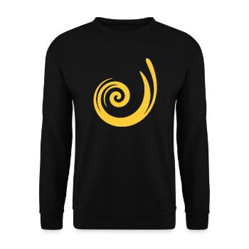 gelbes Muster gelb Geschenkidee - Unisex Pullover - Schwarz - Vorne - Alina (178cm) & Michal (187cm)