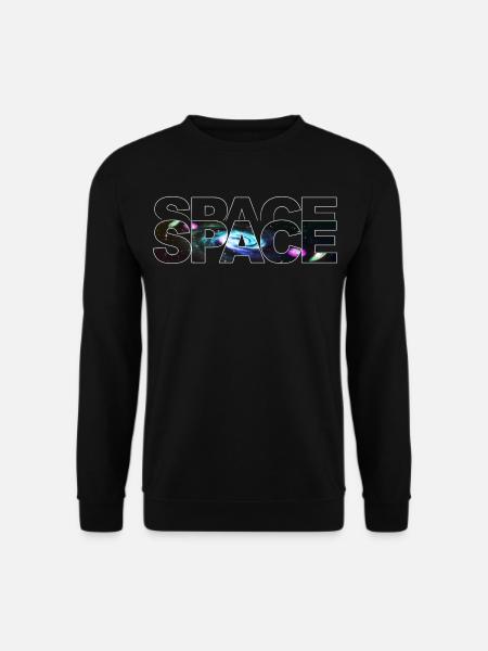 Space Schriftzug Galaxie-Texture - Unisex Pullover - Schwarz