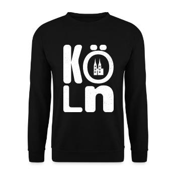 Kölner Design Karneval Souvenir Fasching Köln - Unisex Pullover - Schwarz - Vorne - Alina (178cm) & Michal (187cm)