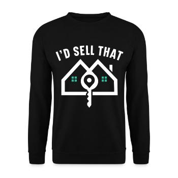 Ich würde das Haus verkaufen Makler Immobilienmakl - Unisex Pullover - Schwarz - Vorne - Alina (178cm) & Michal (187cm)