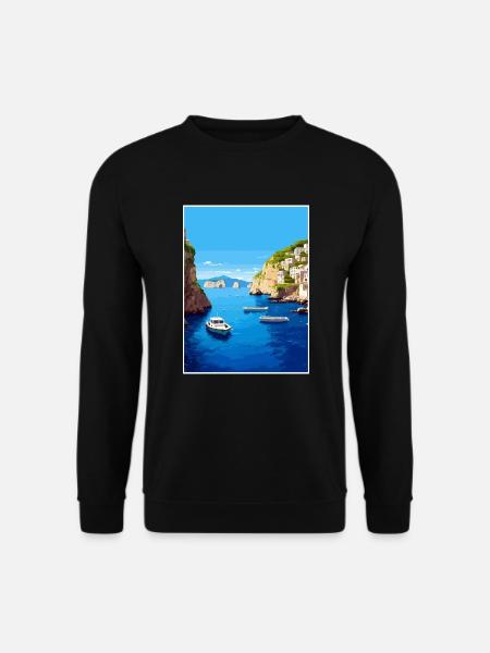 Capri Italien Dekoration Vintage Reiseposter WPA - Unisex Pullover - Schwarz