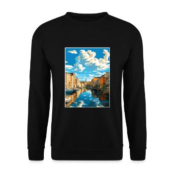Tampere Finnland Vintage Reiseposter WPA Souvenir - Unisex Pullover - Schwarz - Vorne - Alina (178cm) & Michal (187cm)