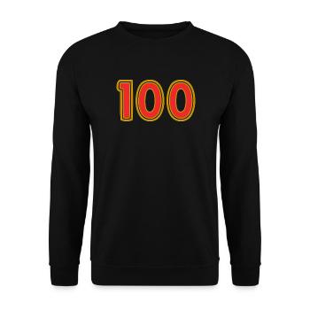 100. 100 JAHRE. 100-JÄHRIGES JUBILÄUM. 100. GEBURTSTAG - Unisex Pullover - Schwarz - Vorne - Alina (178cm) & Michal (187cm)