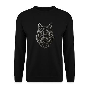 Tête de loup géométrique - Sweat-shirt Unisexe - noir - Devant - Alina (178cm) & Michal (187cm)