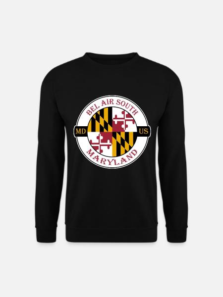 Bel Air South Maryland Flagge USA Souvenir Abzeichen - Unisex Pullover - Schwarz