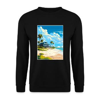 Turks- und Caicosinseln Karibik Reiseposter - Unisex Pullover - Schwarz - Vorne - Alina (178cm) & Michal (187cm)